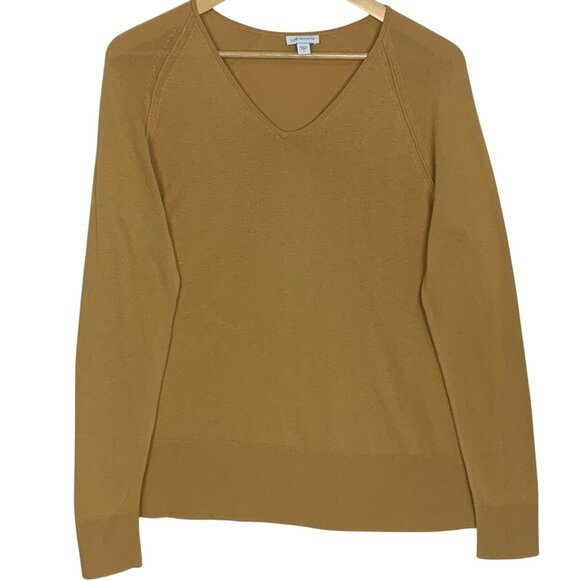 J. Jill Silk Cotton V-Neck Pullover Knit Sweater Size S Quiet Luxury Minimalist - Picture 1 of 9